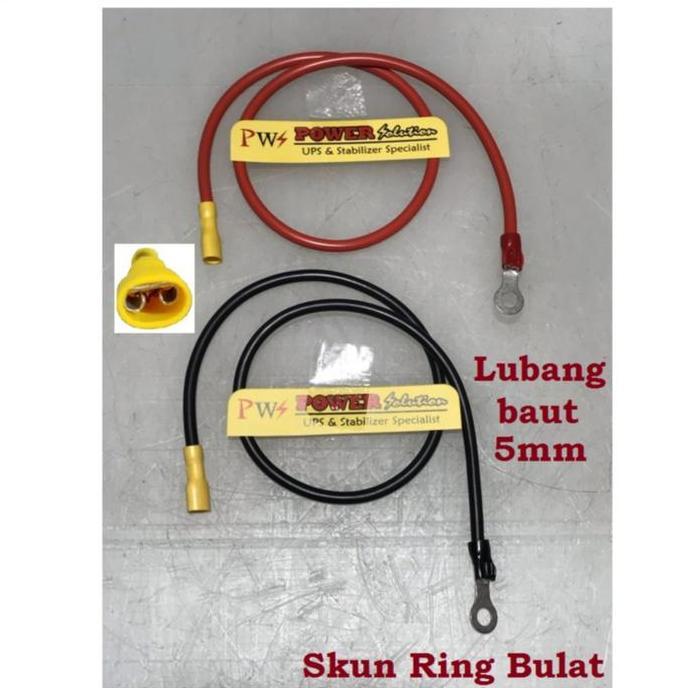 Kabel sambungan Aki ke ups Kabel konverter Ring 10mm to skun Female Murah