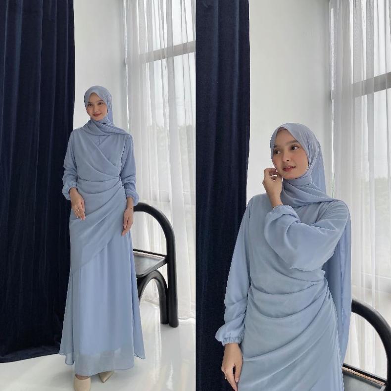 Discount Erina Dress Ceruti Ootd Hijab Simple Seragam Bridesmaid