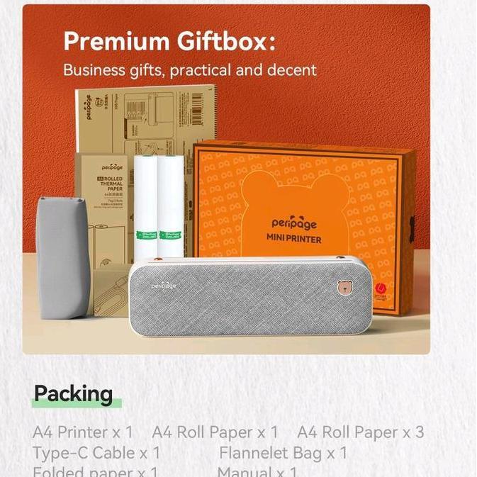 PRINTER PERIPAGE A4 Premium Giftbox Thermal Printer A4 107 77 57