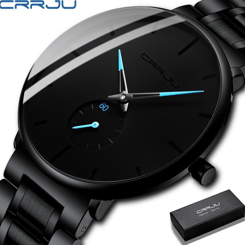 Jam Tangan Pria Original CRRJU Model 2150 Original Fashion Jam Tangan Cowok Kuarsa Tahan Air Bisa Be