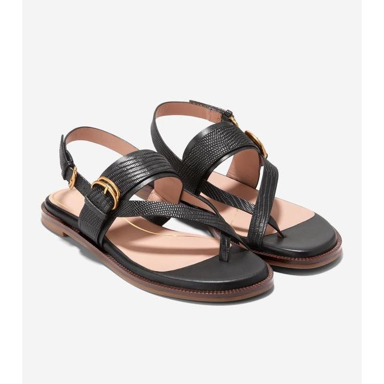 Cole Haan Women Anica Lux Buckle Sandal - Sepatu Wanita (Black)
