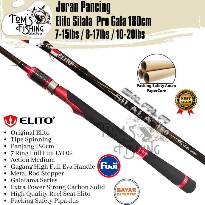 Joran Pancing ELITO SILALA 180cm Pro Galatama (15lbs - 20lbs) Fuji Carbon Solid - Toms Fishing