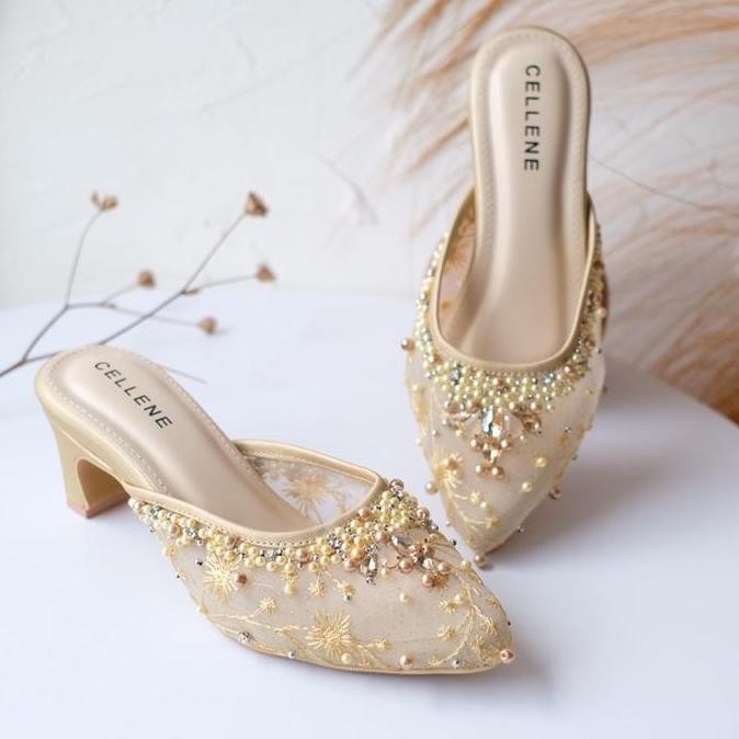 Ghaisa Beads Heels / Wedding Shoes 5Cm / Sepatu Pengantin Wanita