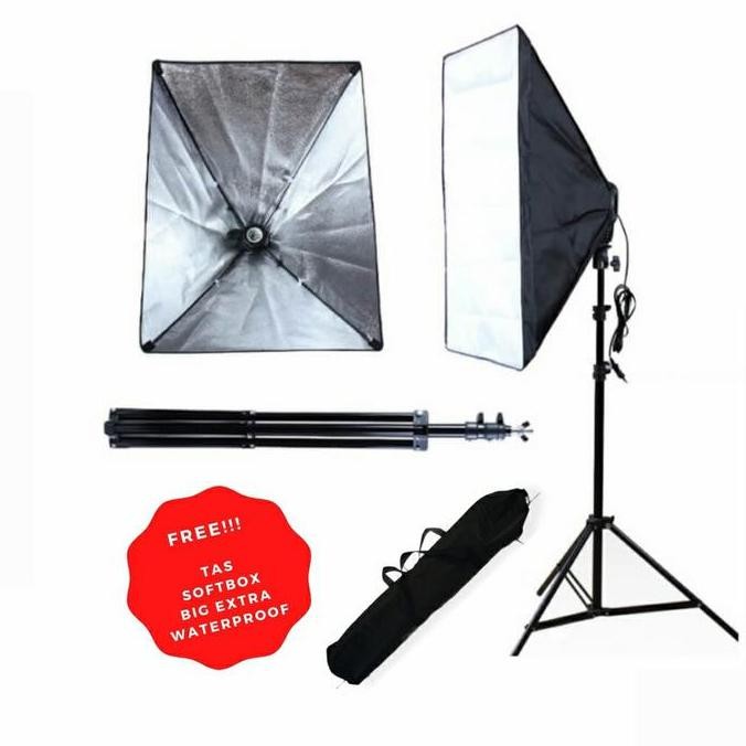 PAKET SOFTBOX CONTINUOUS LIGHTING + STAND ORIGINAL DAN TERPERCAYA