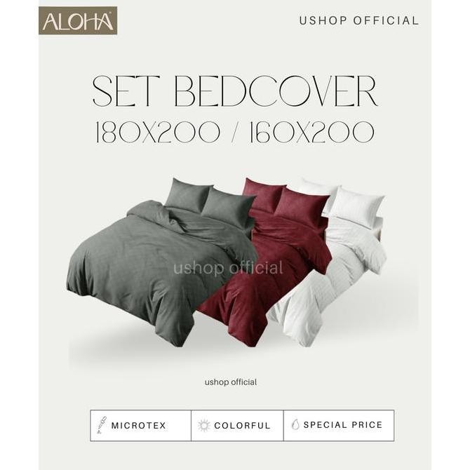 NEW ALOHA Bedcover + Sprei POLOS King Queen 180 160 - Ushop