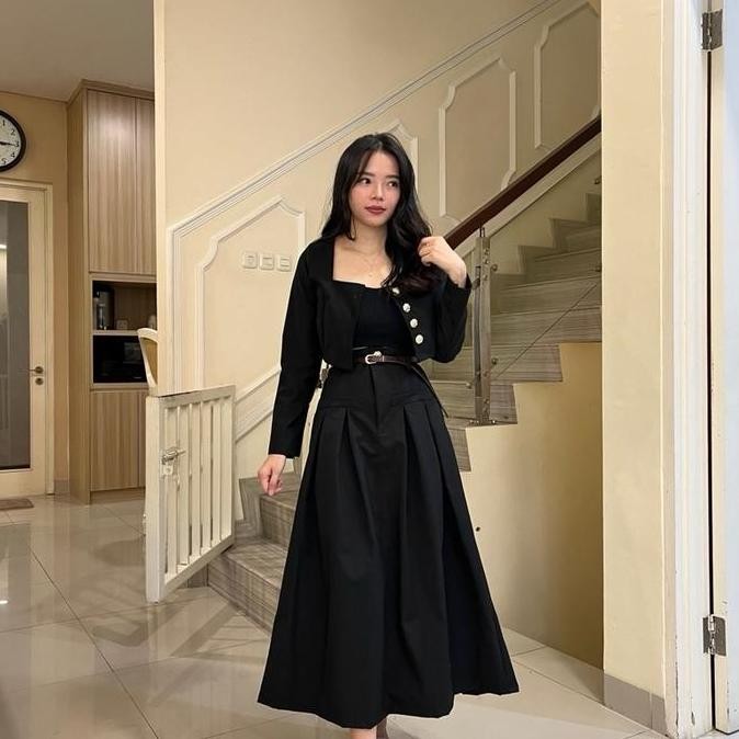Promo Herfit Freya Set Blazer + Rok Midi Wanita ( Set Blazer Rok Pendek ) Cod