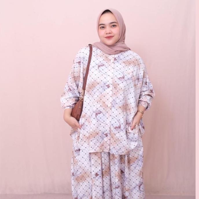 Promo Okedashop - Sya Set- Setelan Celana Wanita Oversize Celana Kulot Lebar Atasan Kalong Cod