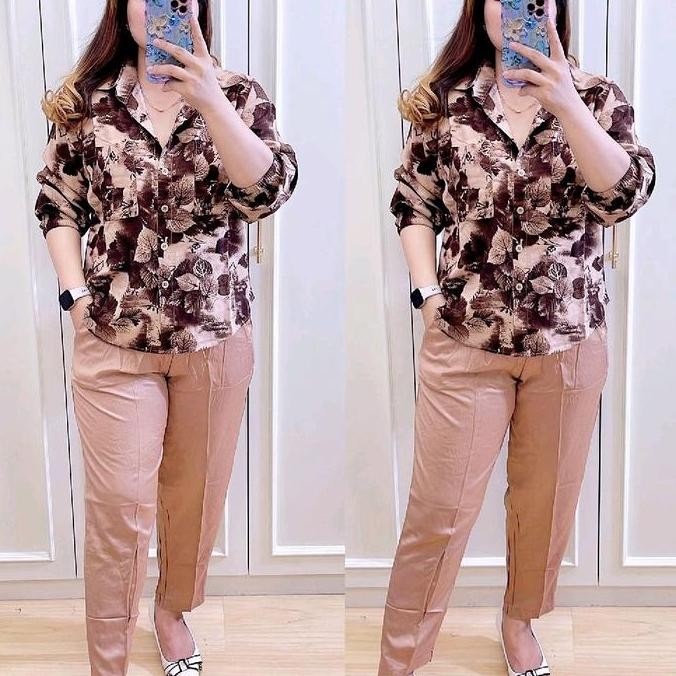 Promo Setelan Wanita Kekinian Ld 110Cm Bahan Katun Rayon Premium Motif Bunga 2872-796 Cod