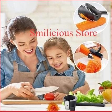 Rautan Wortel Timun Spiral Garnis Bunga Nasi Tumpeng Sayur Hias Bento