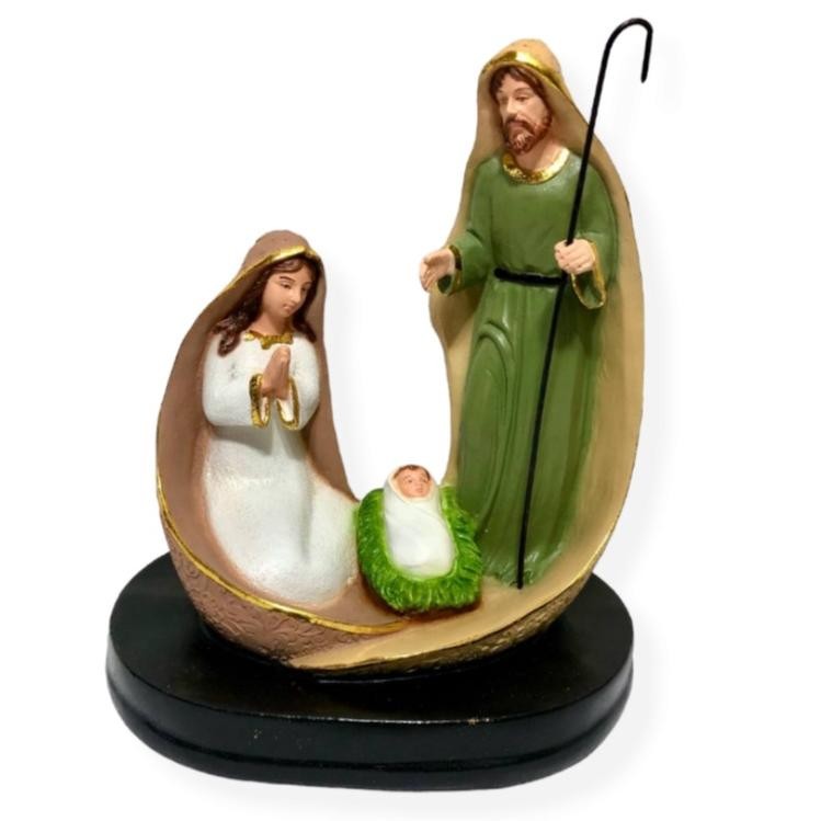 Patung Kelahiran Yesus Coklat Tongkat Patung Rohani Bayi Yesus Lahir 20cm Pajangan Patung Natal