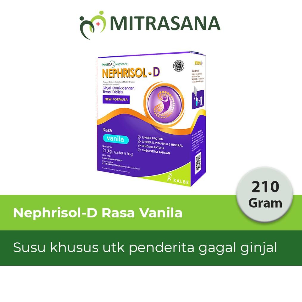 Nephrisol-D Vanilla 210 Gram - Nutrisi Khusus Pasien Ginjal Kronik Hd/Capd Original