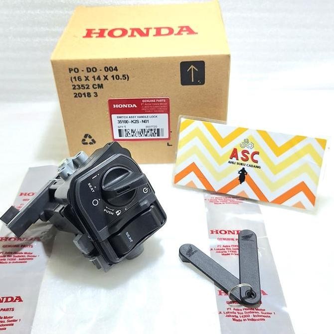 Kunci Kontak Keyless Honda Vario 160 Stilo 160 Vario 125 K2V Baru Set Handle Lock 35101-K2S-N01 Orig