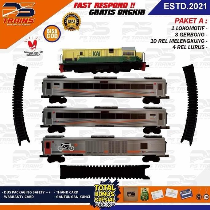 [ MESIN ] Mainan Kereta Api Replika CC201 Vintage Rangkaian Kereta Eksekutif Stainless Steel Handmad