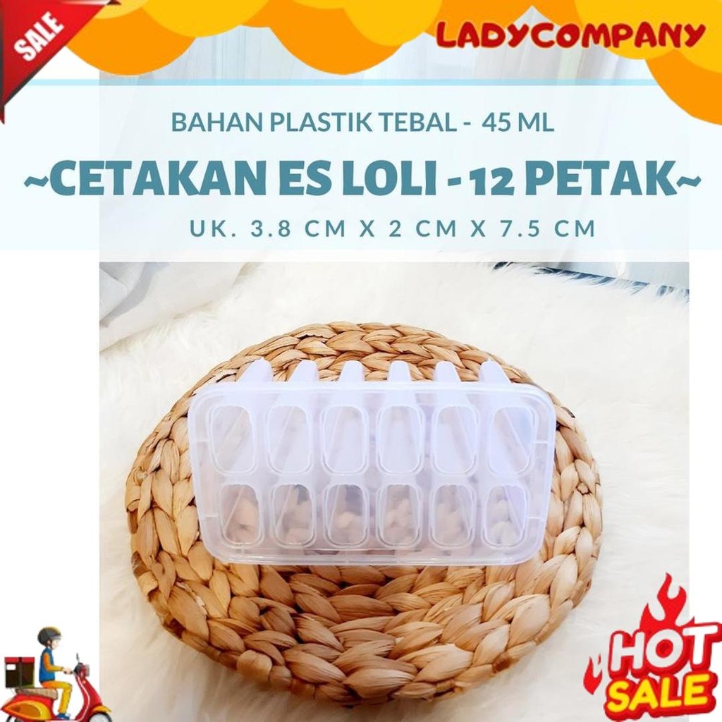 COD Cetakan es krim - Cetakan plastik loly 12 Slot, Jual Cetakan Es Krim