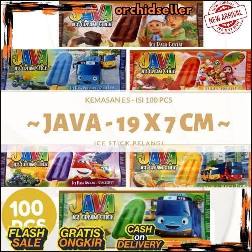 HotSale Perlengkapan Es Krim Java Plastik Kemasan Es Krim Stick 100 Lembar Bungkus Ice Cream Stick