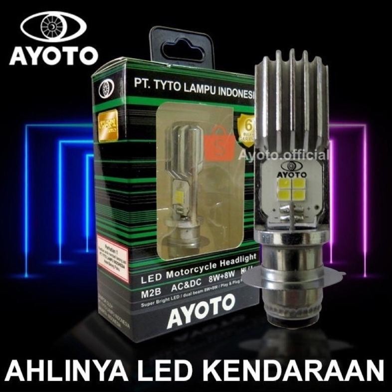 NEW ~ TERMURAH  Lampu LED MOTOR ORIGINAL AYOTO M2B H6 AC/DC 8WATT+8WATT 