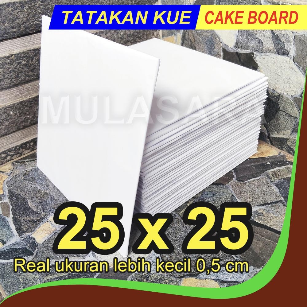 Bisa Cod Tatakan Kue 25X25 Putih Cake Board / Alas Kue Ulang Tahun / Tatakan Kue Ulang Tahun ||