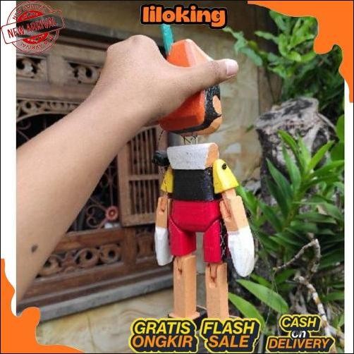 COD Boneka Pinokio - Pinokio - Pinokio Kayu - Mainan Pinokio - Pinokio Gantung - Tali - Dekorasi Pin