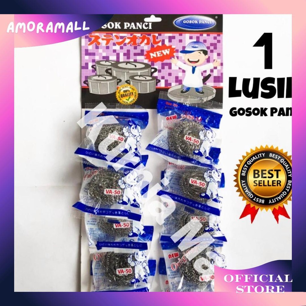 12 Pcs Sabut Kawat Gosok Panci Stainless Sabut Cuci Piring Grosir Cod