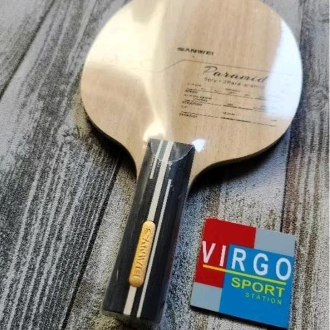 Sanwei Paramid Ex-C Carbon Kayu Bat Bet Pingpong Tenis Meja 100%Original Kualitas Terbaik Harga Term