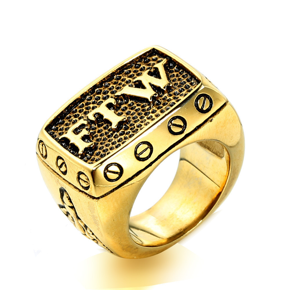 Cincin Pria Titanium Steel Cincin Stainless Steel Cincin Vintage Pria