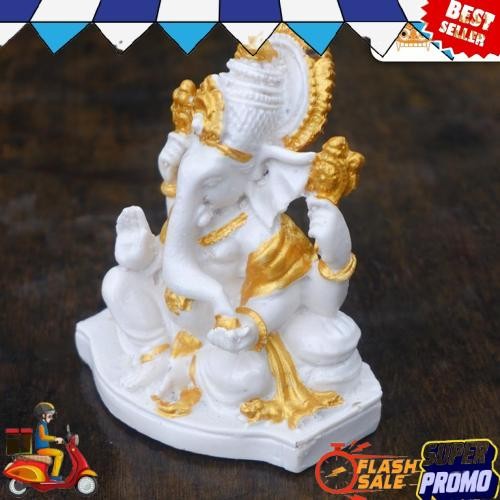 Termurah Patung Ganesha ceper 12 cm - Ganesha Resin - Patung Ganesa - Miniatur Ganesha - Ganesa - Pa