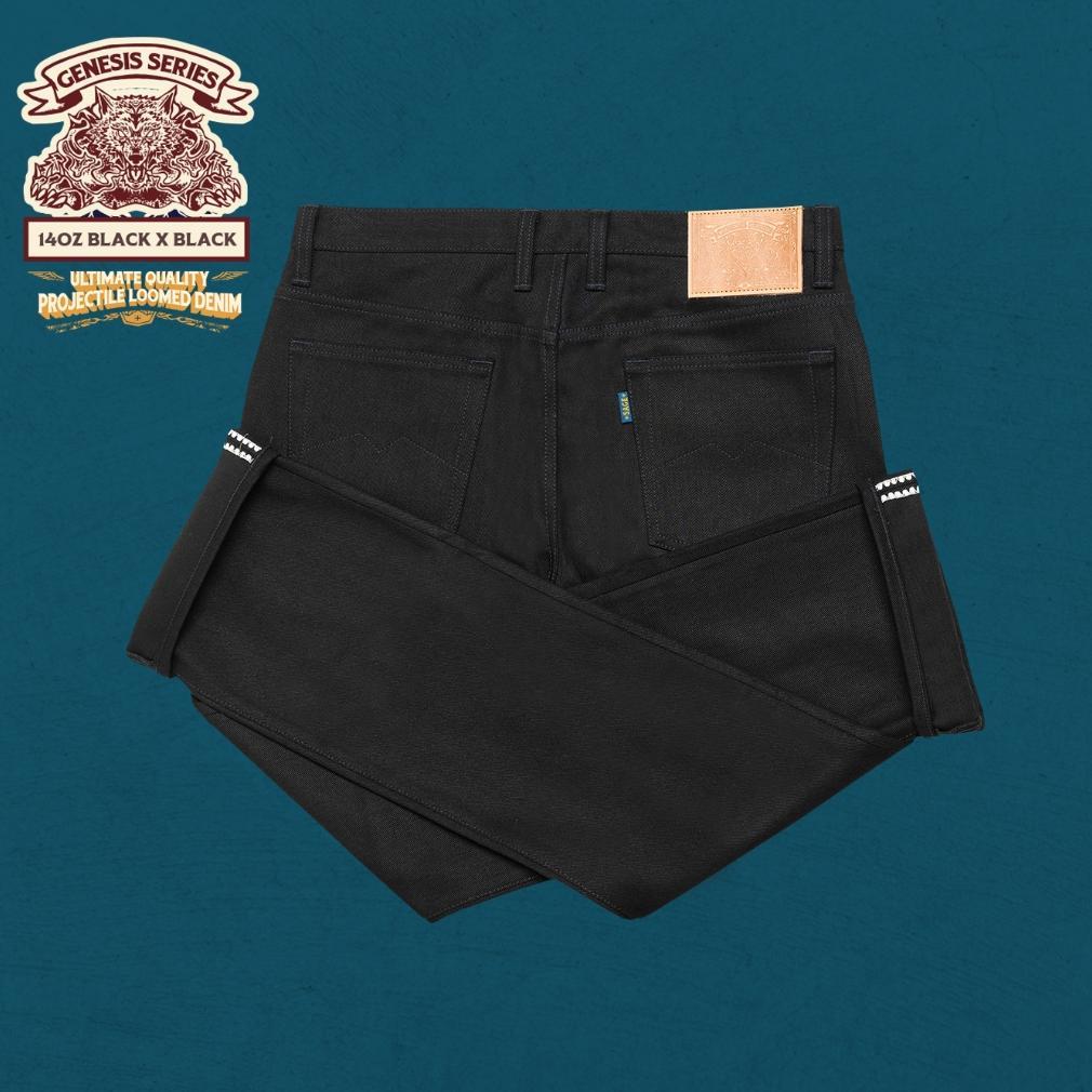 Re27 Flash Sale Sage Genesis Series : 14Oz Black X Black Ultimate Quality Projectile Loomed Denim Gj