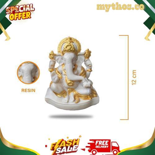 Paling Murah Patung Ganesha ceper 12 cm - Ganesha Resin - Patung Ganesa - Miniatur Ganesha - Ganesa 