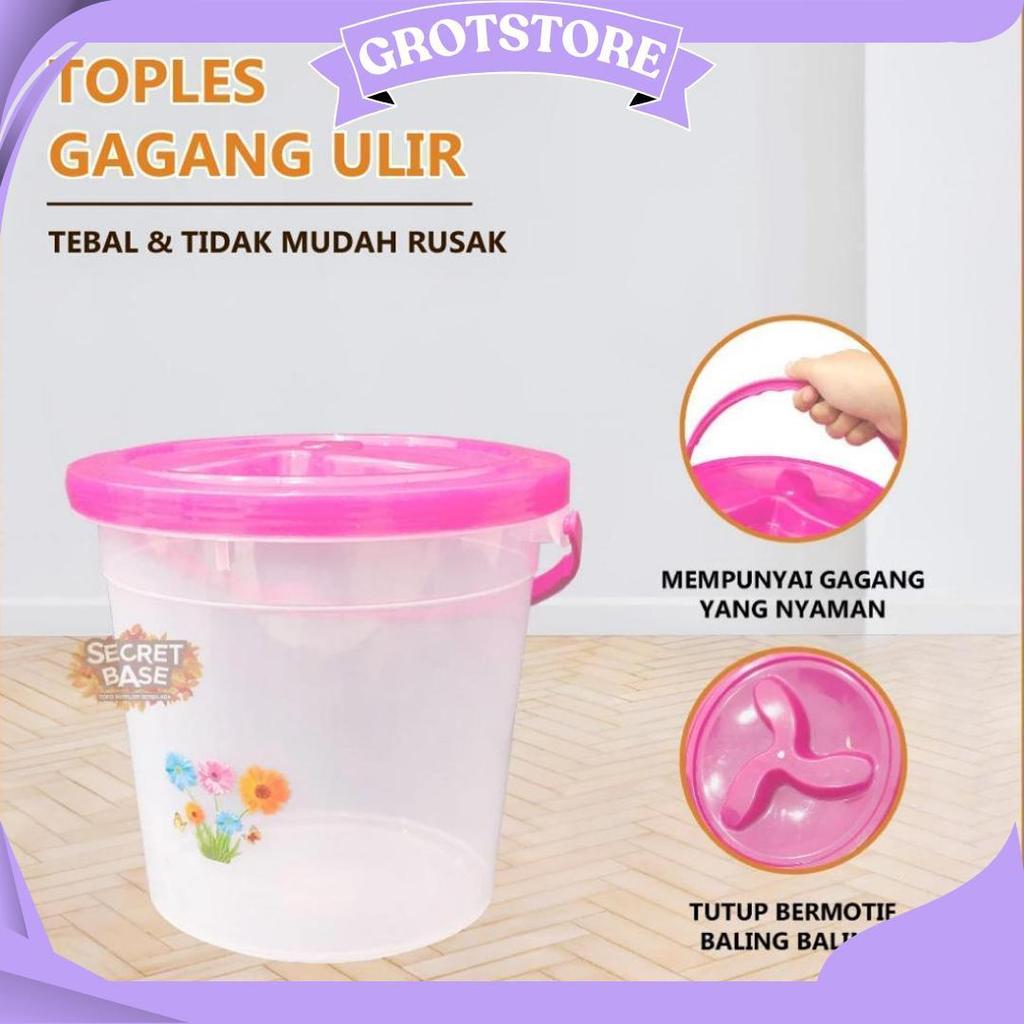 Toples Gagang Ulir - Toples Hajatan Murah/ Tas Belanja /Toples Plastik / Toples Kerupuk Ori