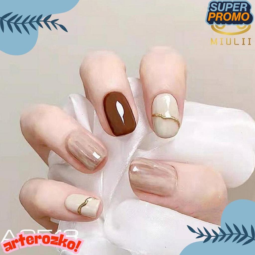 Diskon Kemerdekaan  Kuku Palsu Lem Miulii   A0518  / 24Pcs / 3D / Nail Art / Premium / Cute / Free L