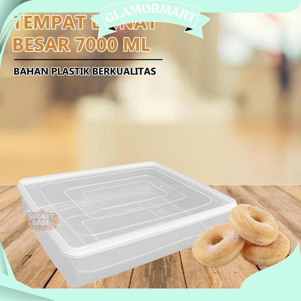 Tempat Donat Besar - Wadah Makanan Serbaguna 7000Ml / Kotak Plastik Rapat Best Seller