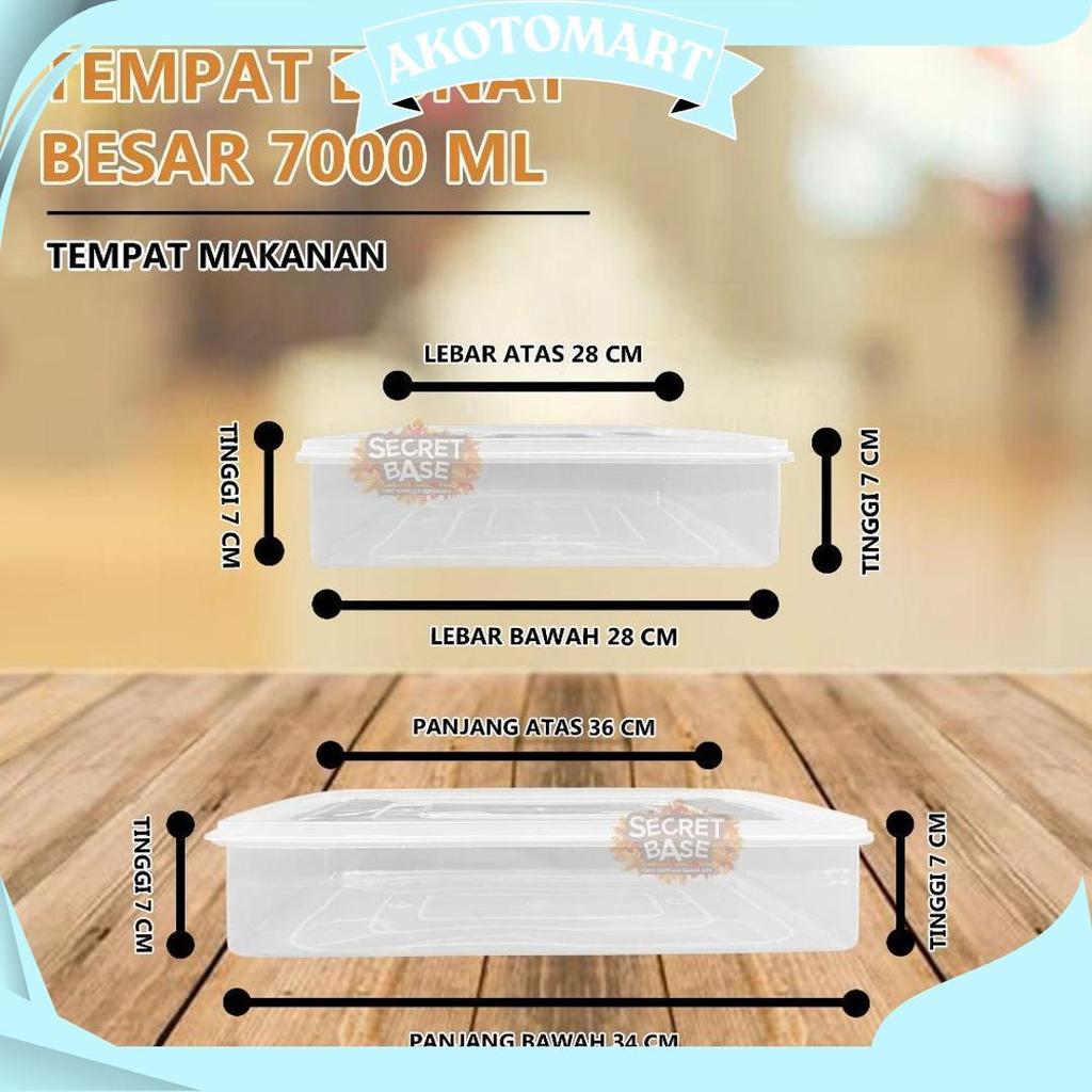 Tempat Donat Besar - Wadah Makanan Serbaguna 7000Ml / Kotak Plastik Rapat Ori