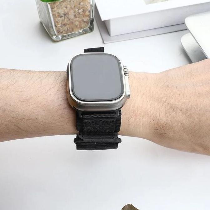DT11 >> Strap Kompatibel untuk Apple Watch Canvas Nylon Sport Series 10 SE 9 8 7 6 5 4 3 ULTRA 1 2 i