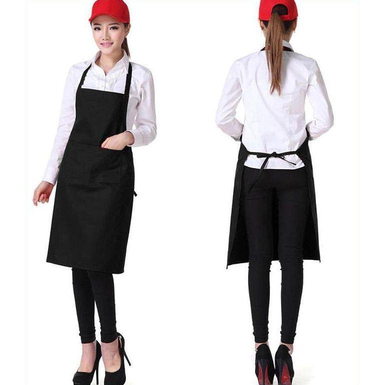 CELEMEK/APRON/RESTORAN/KOKI/MASAK/ CELEMEK HITAM POLOS