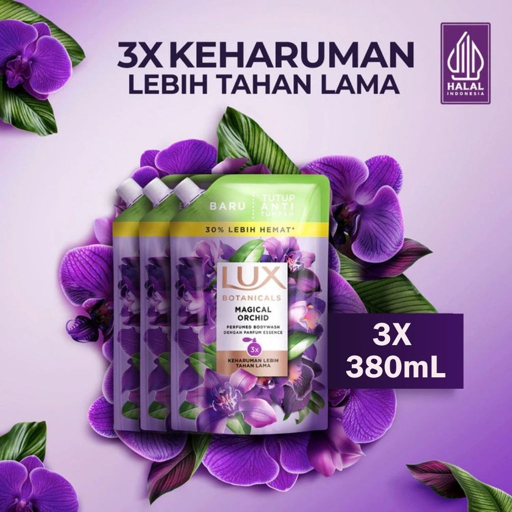 Lux Botanicals Sabun Mandi Cair Magical Orchid 380ml x3