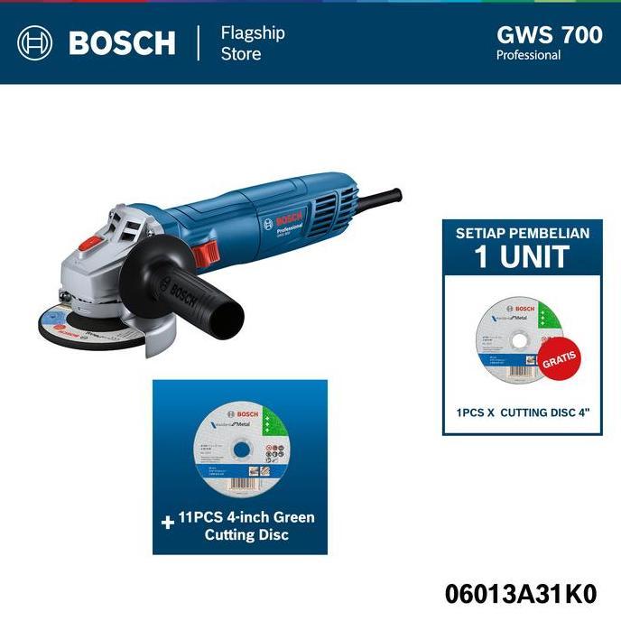 BUNDLING GWS 700 + 12 Pcs Green Cutting Disc / Angle Grinder with Accessories - 06013A31K0_260861970