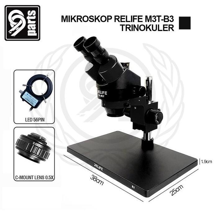 THERESA- Mikroskop Trinokuler Relife M3T-B3 Plus Lampu Mikroskop / Mikroskop Relife M3T-B3