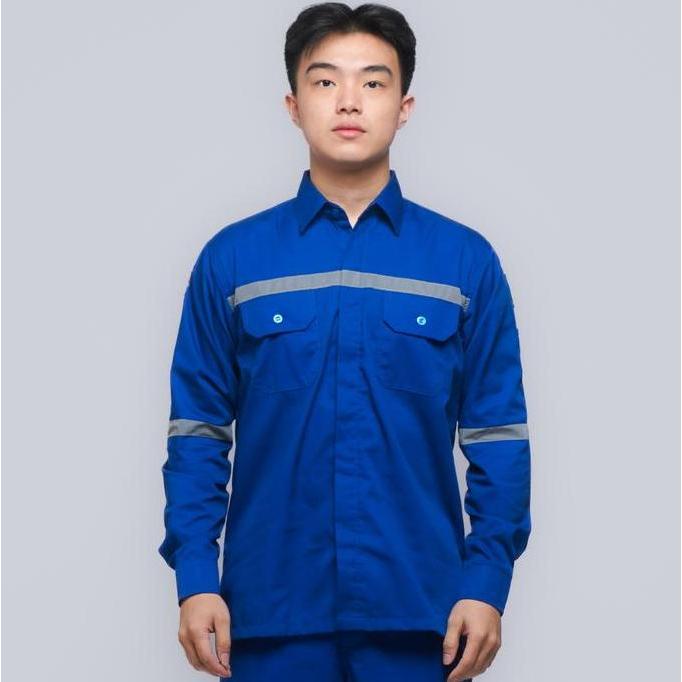 Baju Safety Wearpack Lengan Panjang Seragam Proyek K3 Hse Irigasi Bumn
