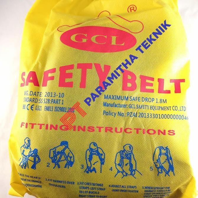 Safety Belt Full Body Harness Single Big Hook Sabuk Pengaman Gcl Asli