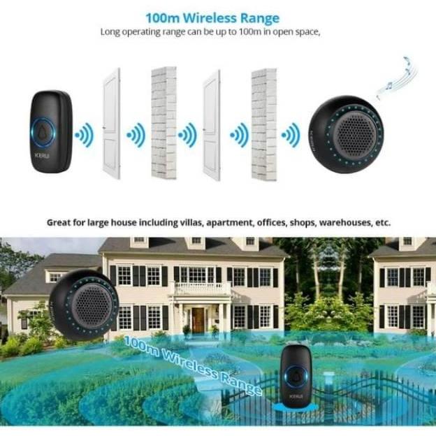 BEL RUMAH KERUI M523 Bel Pintu Rumah Wireless Hanya Reciever