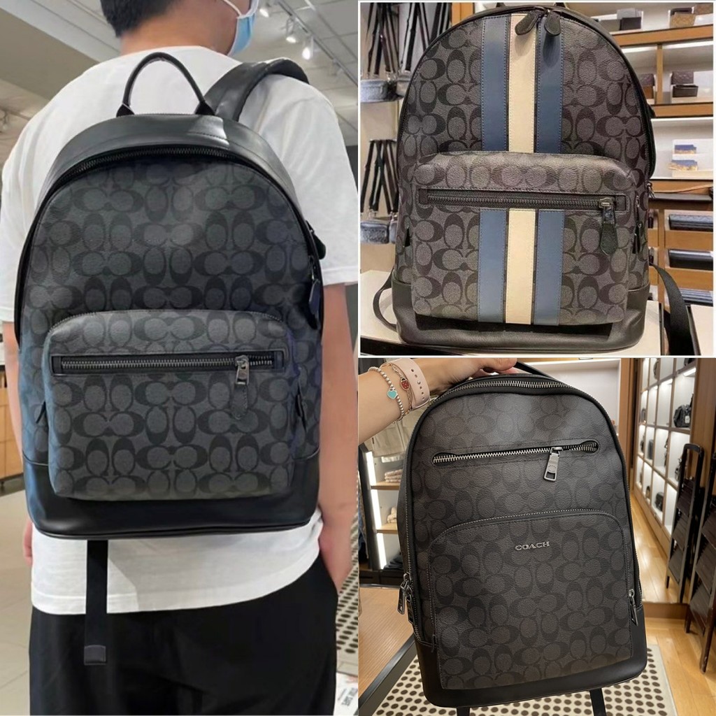 Coach West Signature Canvas Backpack Ethan Coach Backpack In Signature Canvas Tas Ransel Pria coach