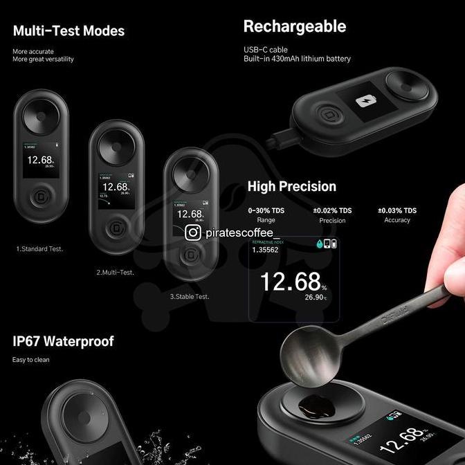 Timemore TDS Meter Coffee Pocket Refractometer X DFT Difluid