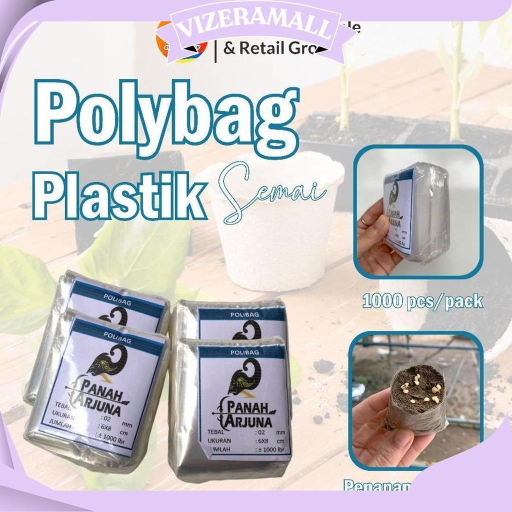 Polybag Semai 6X7 Plastik Semai/Polybag Benih 1Ikat= 1000Pcs Polybag Cabai Ori