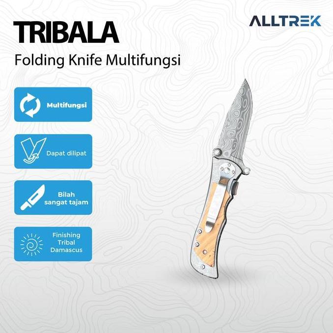 ALLTREK Pisau Lipat Camping TRIBAL A Survival Folding Knife