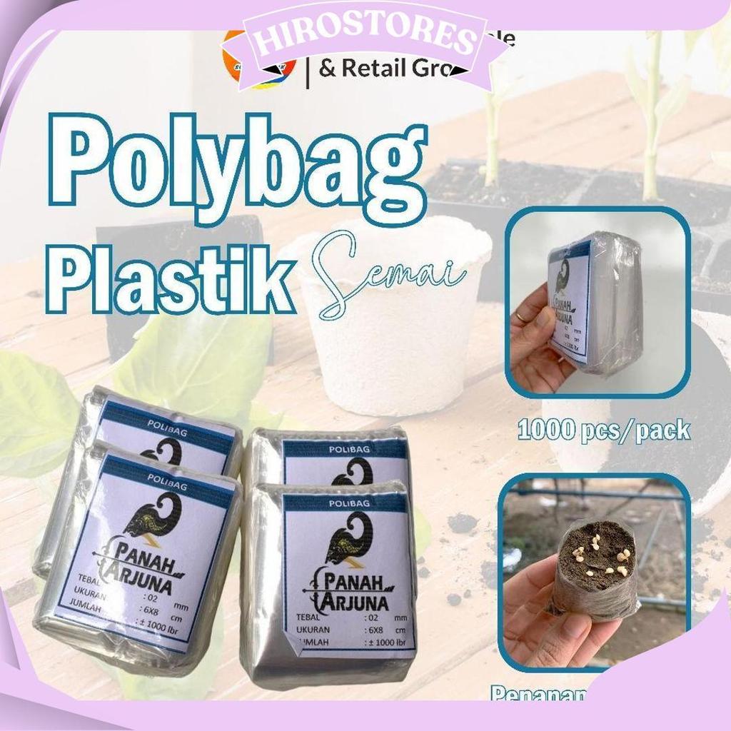Polybag Semai 6X7 Plastik Semai/Polybag Benih 1Ikat= 1000Pcs Polybag Cabai Ori