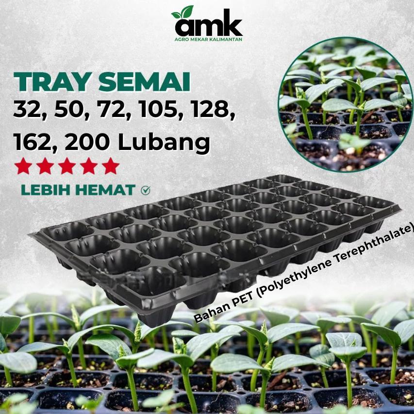 Promo Cod Tray Semai Pot Tray Penyemaian Bibit Tanaman 32/50/72/105/128/162/200 Lubang ...