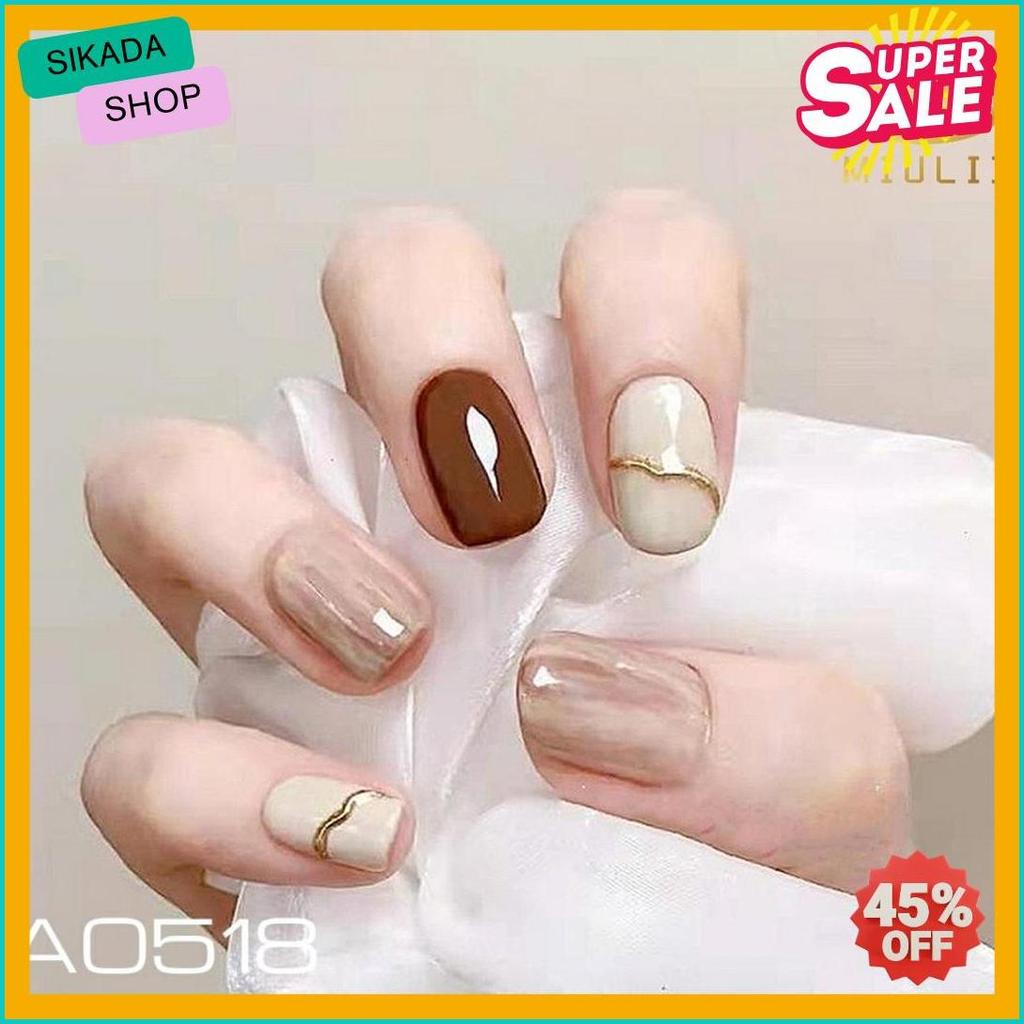 Cod  Kuku Palsu Lem Miulii   A0518  / 24Pcs / 3D / Nail Art / Premium / Cute / Free Lem Jelly / Kute