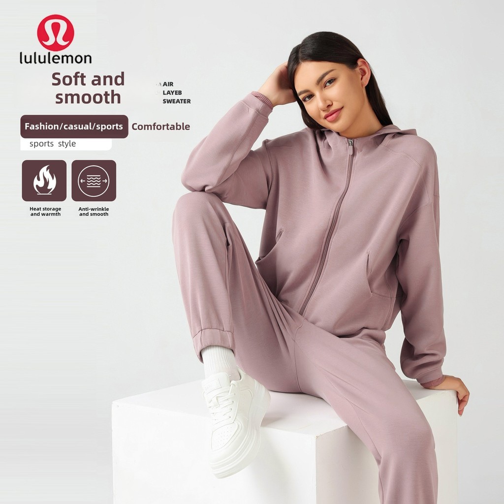 New Arrival 2026 LuluLemon Hooded Zipper Cardigan Jacket Women Autumn Winter New Product Loose Casua