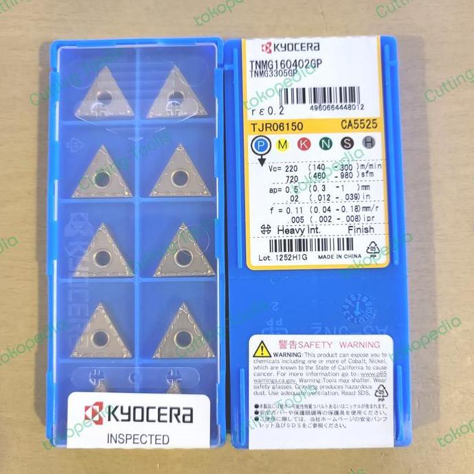 KAHONO INSERT TNMG 160402 KYOCERA ORIGINAL TNMG 160402 INSERT BUBUT TNMG 16