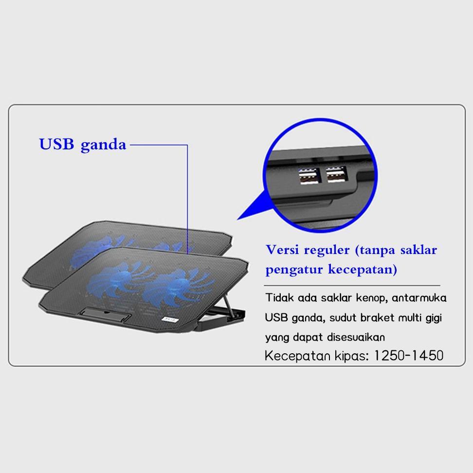 Laptop Cooling Pad With 2 Fans For 14 -17 Inch Laptop Notebook Dual Fan Laptop Stand Alas Pendingin 
